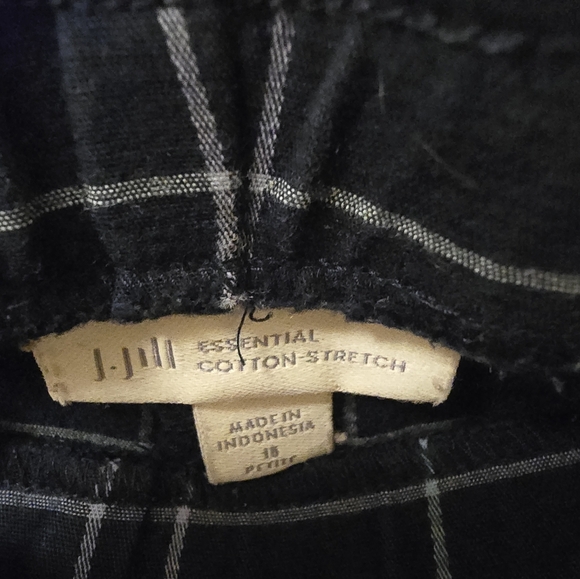 J. Jill Women's Essential Cotton Stretch  Navy Windowpane Pants 18P - Picture 2 of 4